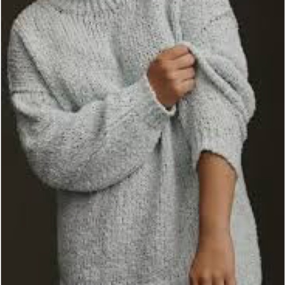 Anthropology OVERSIZED Cotton Mock Neck Sweater NWOT* like size small* - Picture 4 of 12